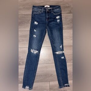 Vervet Denim Jeans Size 26 Skinny Dark Wash Distressed